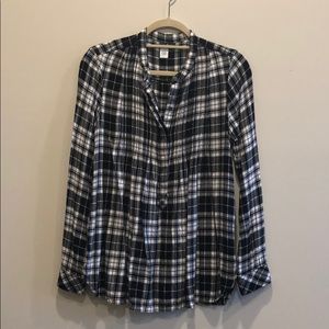 GAP black/white plaid tunic blouse Size XS